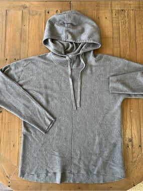 Quince Eco-knit Milano stitch Heather Gray pullover Hoodie Sweater Women’s Small